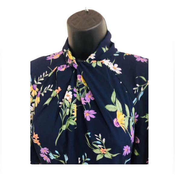 Maggy London Floral midi Dress sz 6 & brown shirred front lurex dress sz large - Picture 3 of 14